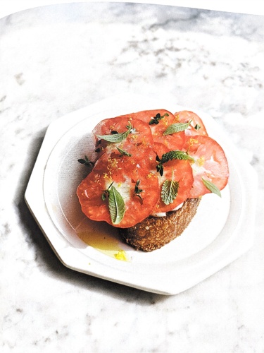 Tomato toast with tofu cream