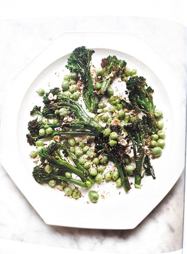 Green peas with broccoli, ricotta, and mint