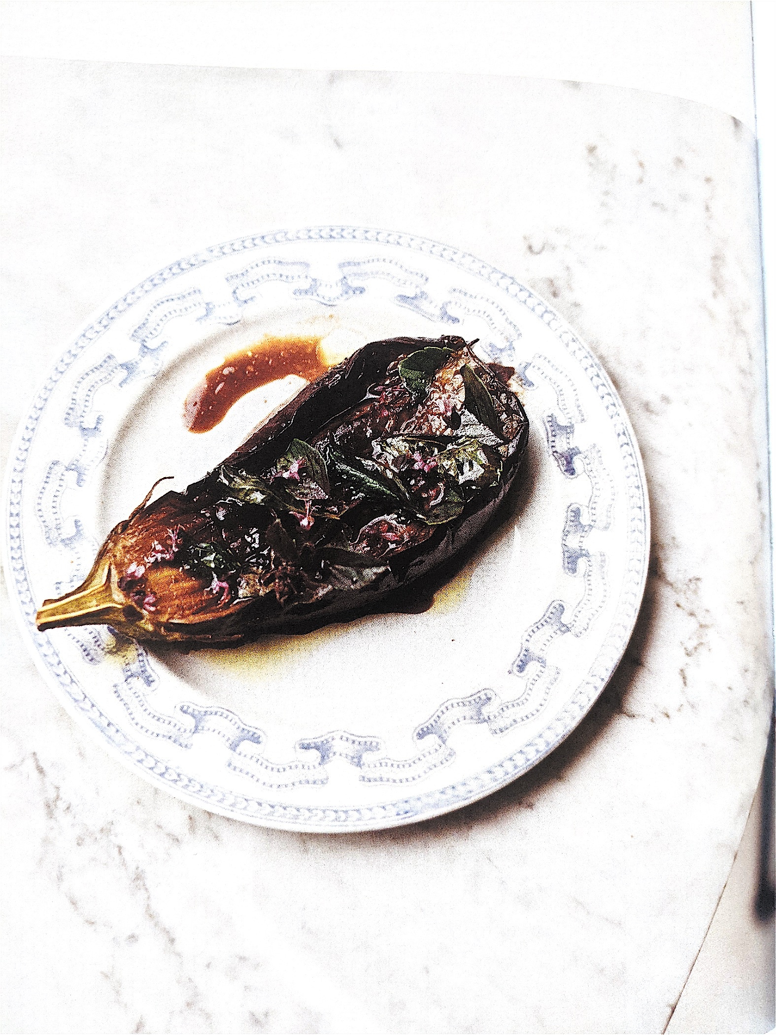 Aubergine with mint and chilli