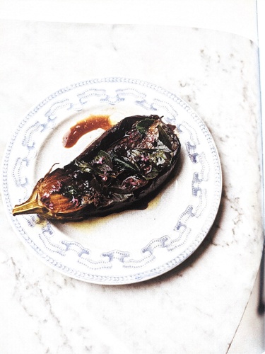 Aubergine with mint and chilli