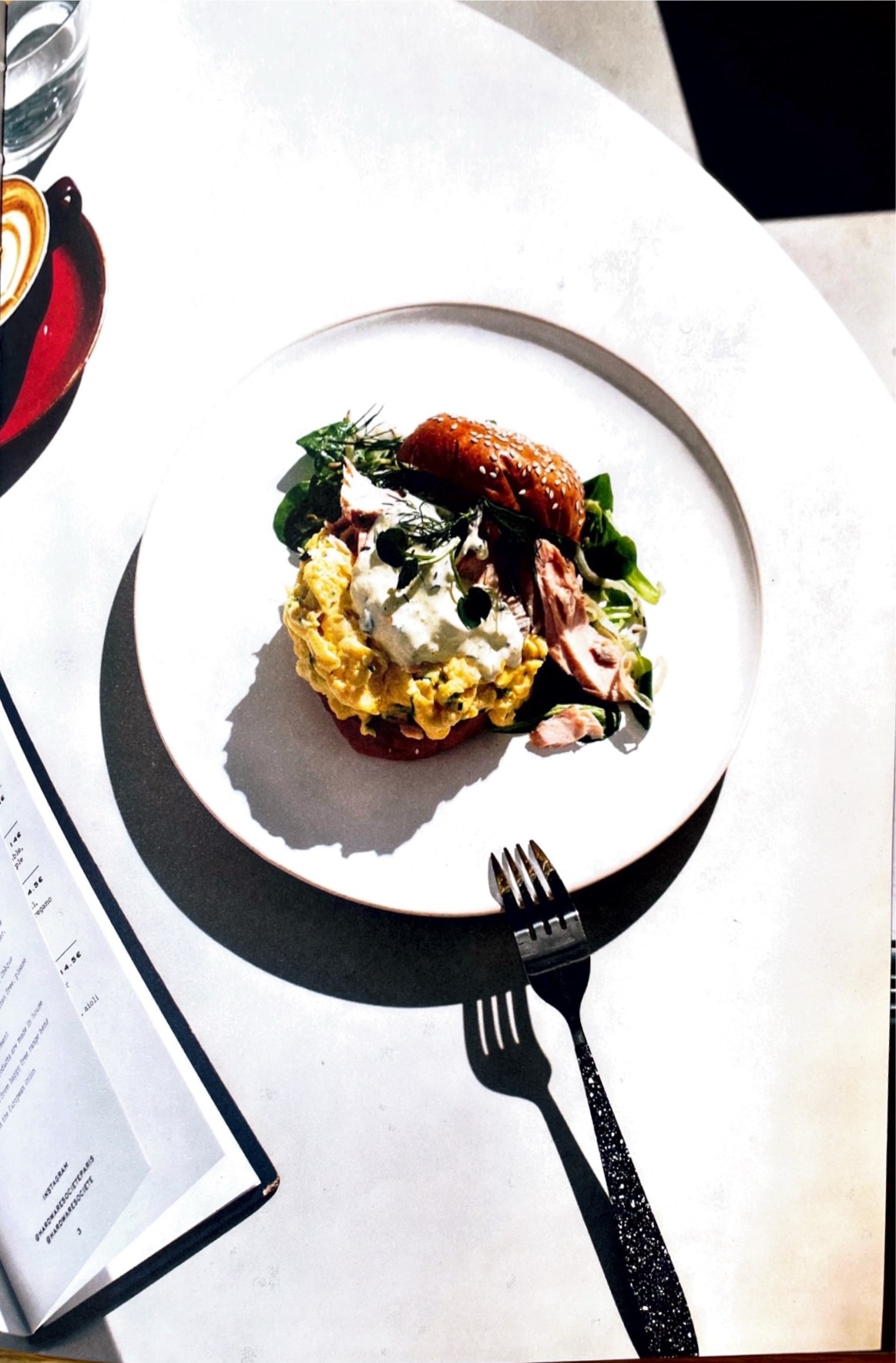 Scrambled eggs, hot smoked salmon, pickled fennel, soft herbs, gribiche