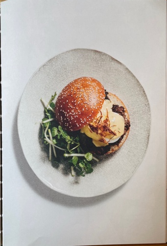 Beef cheek Benedict, tarragon béarnaise, apple & watercress salad, 64-degree eggs