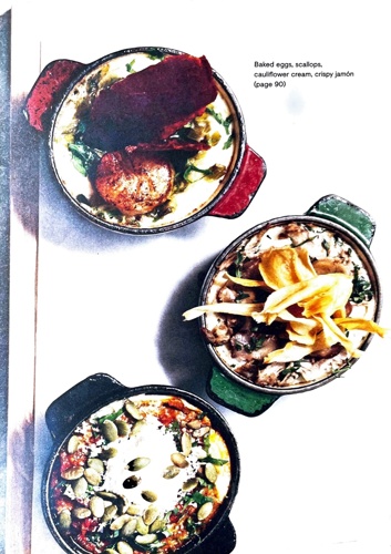 Baked eggs, duck rillettes, chestnuts, parsnip purée & parsnip crisps