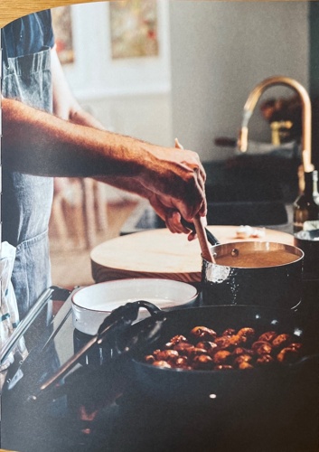 Veal & pork albondigas, white velouté, tomato & basil cous cous